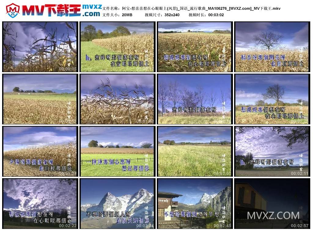 阿宝-想亲亲想在心眼眼上(风景)_国语_流行歌曲_MA106276